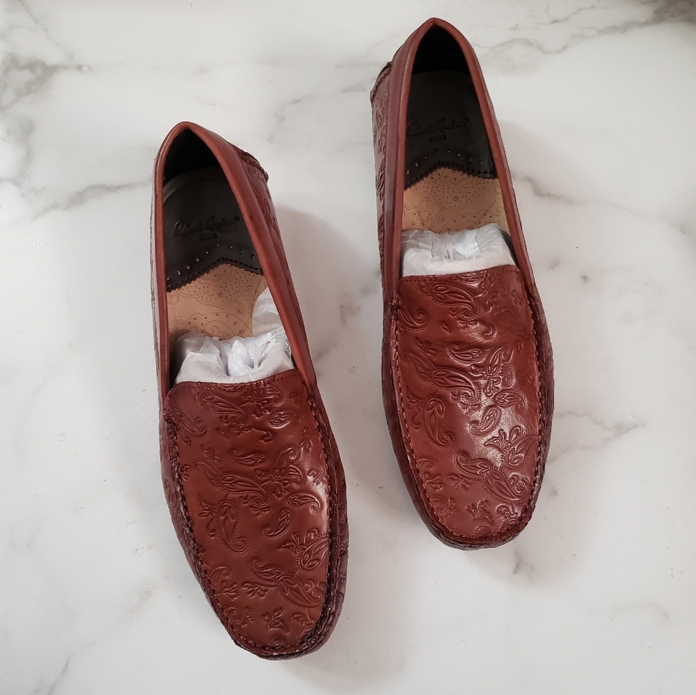 Robert Graham Battlestar Leather Driving Loafers Brown Sz 10 NWT